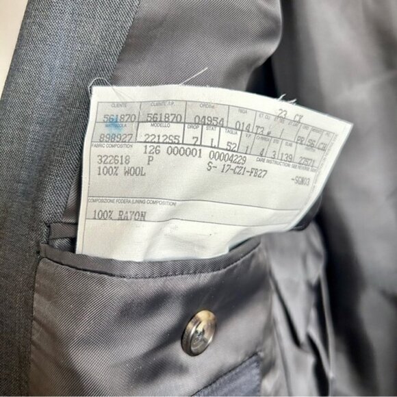 ERMENEGILDO Zegna Blue Grey Wool Blazer 15 milmil 15 size 52 - Picture 8 of 11